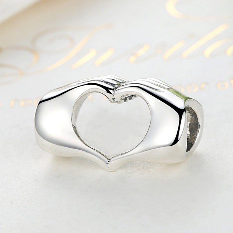 VOROCO Store 925 Sterling Silver Love Heart Charm for Charm Bracelet, Christmas Mother's Day Birthday Perfect Jewelry Gifts for Mom Grandma Daughter Friend Sister - Image 2